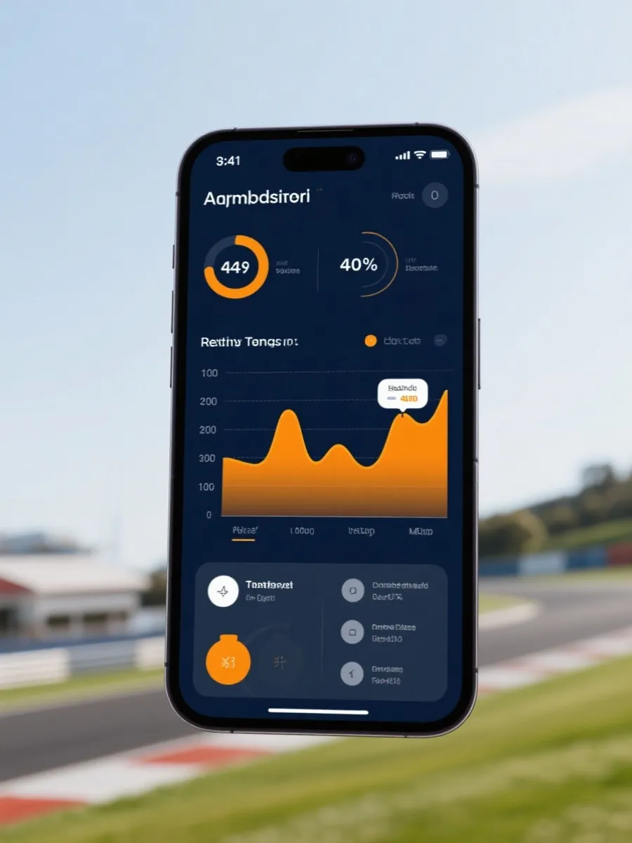 Official racing app interface